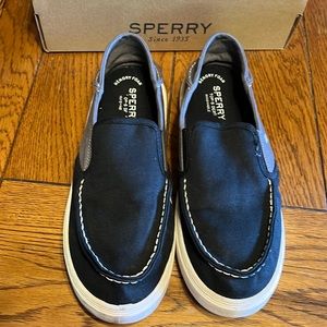 Black & grey Sperry topsiders canvas slip-ons - big boys/Men’s size 7